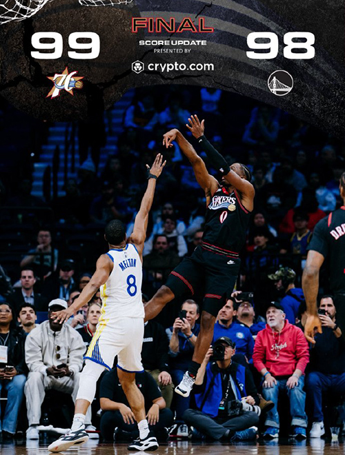 勇士98-99惜败76人,马克西35分,恩比德12+6,库里与巴特勒缺阵