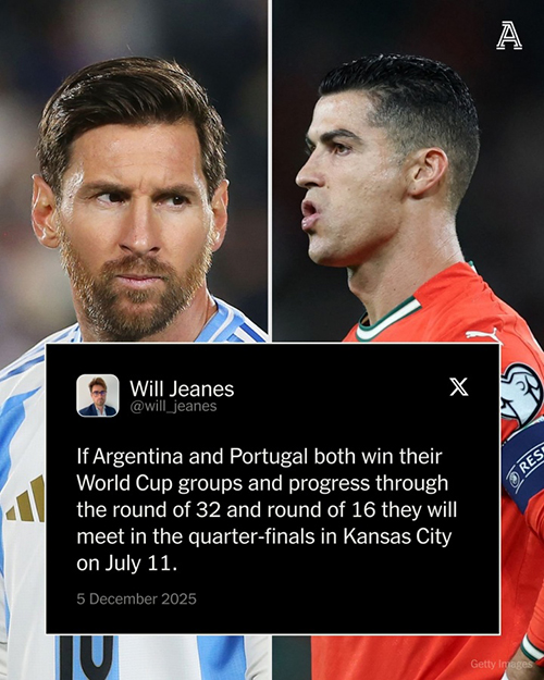 阿根廷葡萄牙若小组头名出线,<a href=/mingren/zuqiu_zbo/119.html target=_blank class=infotextkey>梅西</a>C罗1/4决赛将提前相遇